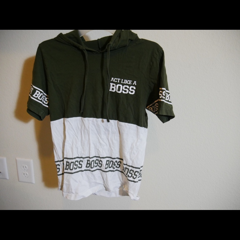 Greens&white shirt with hoodie